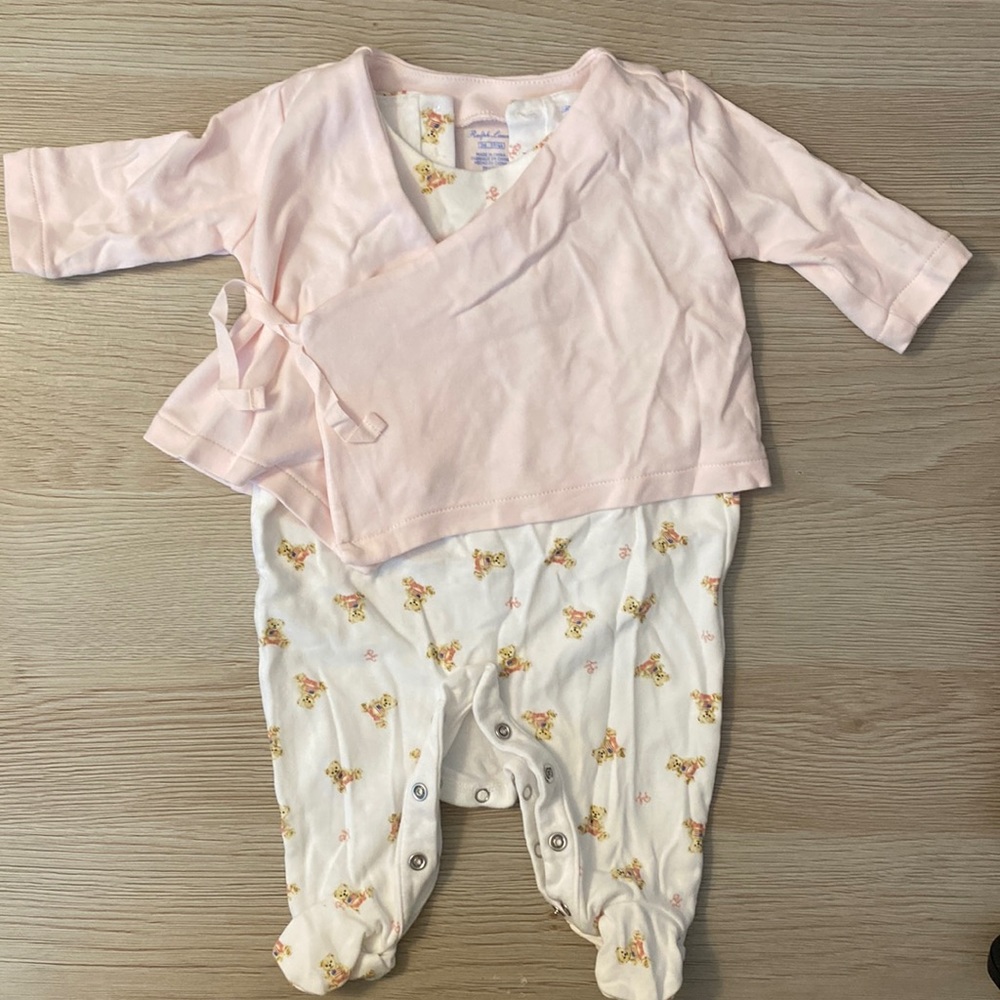 Ralph Lauren Sleeveless Footie and Sweater Set 100% Cotton 3M